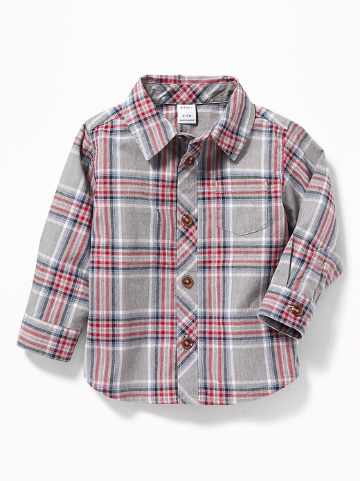 View large product image 1 of 1. Button-Front Poplin Pocket Shirt for Baby