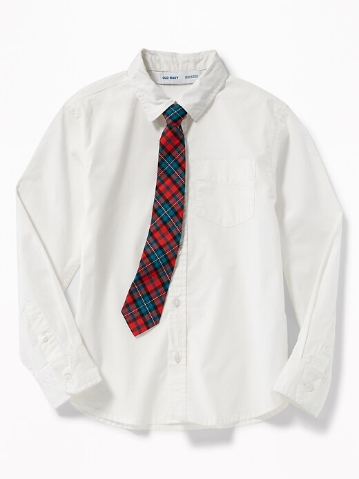 View large product image 1 of 1. Built-In Flex Shirt & Tie Set For Boys