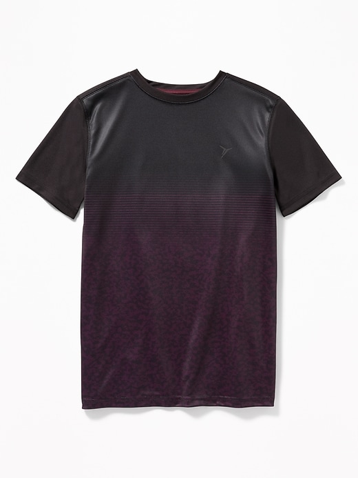 View large product image 1 of 1. Go-Dry Gradient-Stripe Performance Tee For Boys