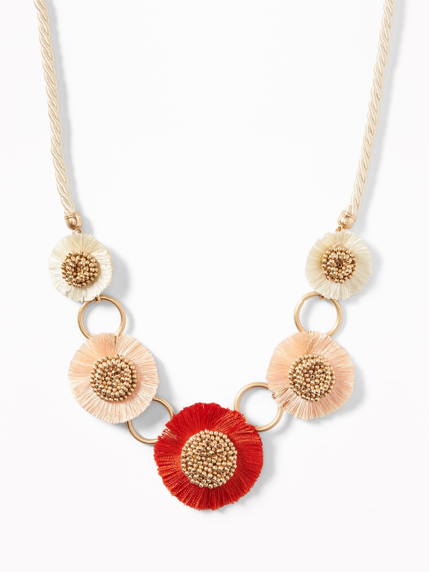Braided Cord TasselFlower Statement Necklace for Women Old Navy