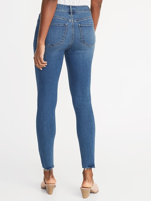 View large product image 2 of 3. High-Waisted Button-Fly Rockstar Super Skinny Ankle Jeans For Women