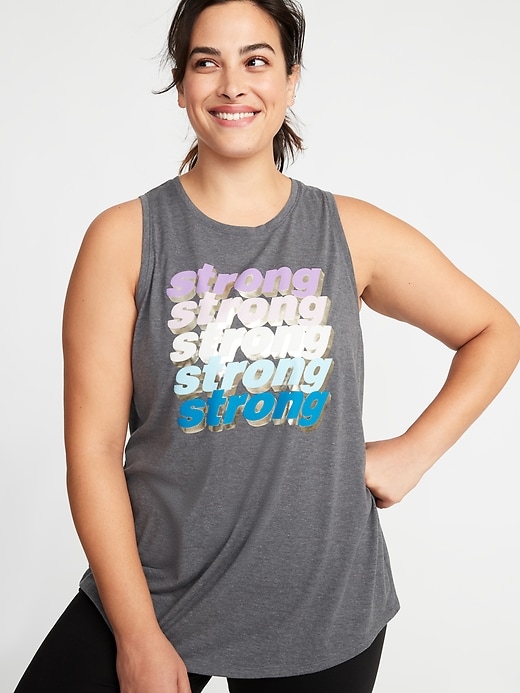 View large product image 1 of 1. Relaxed Plus-Size Graphic Muscle Tank