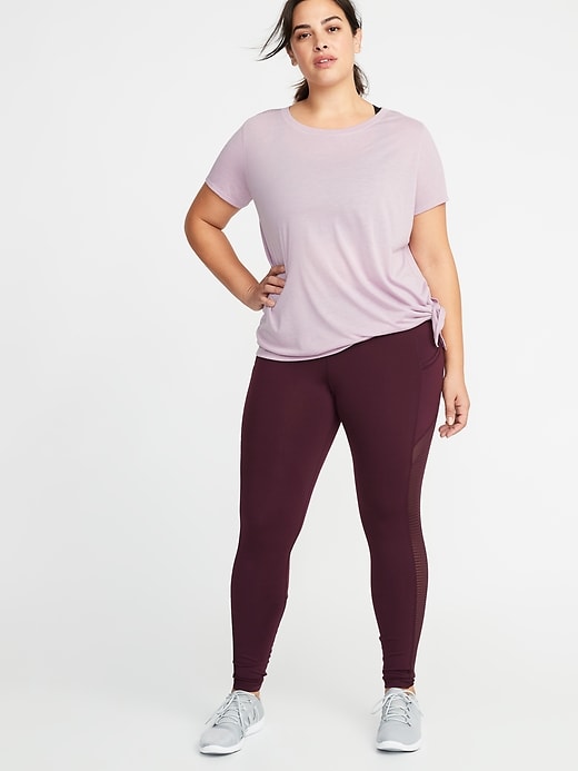 Image number 3 showing, Mesh-Back Side-Tie Plus-Size Performance Tee