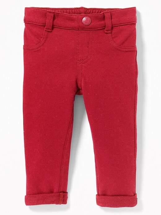 View large product image 1 of 2. French-Terry Rolled-Cuff Jeggings for Baby