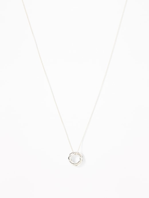 View large product image 1 of 1. Knotted-Circle Pendant Necklace For Women
