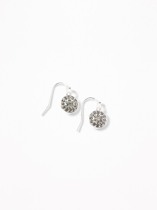 View large product image 1 of 2. Pavé Disk Drop Earrings for Women