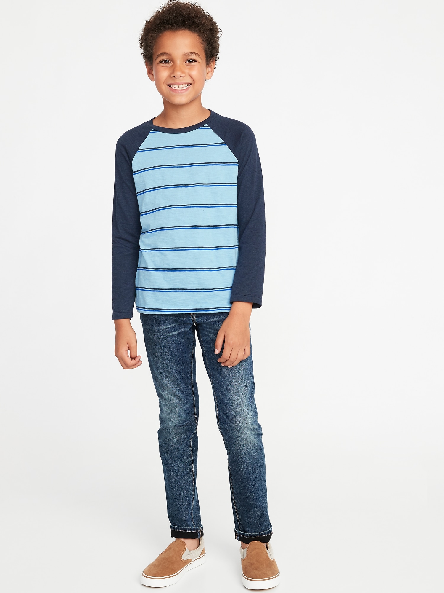 Striped Color-Block Raglan Tee For Boys | Old Navy