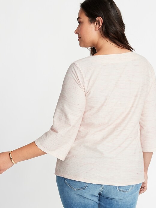 Image number 2 showing, Plus-Size Textured Boat-Neck Top