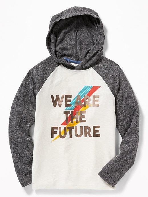 View large product image 1 of 1. Graphic Slub-Knit Hooded Tee For Boys