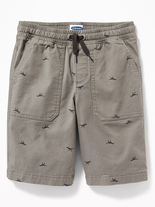 View large product image 1 of 3. Dinosuar-Print Built-In Flex Twill Jogger Shorts For Boys