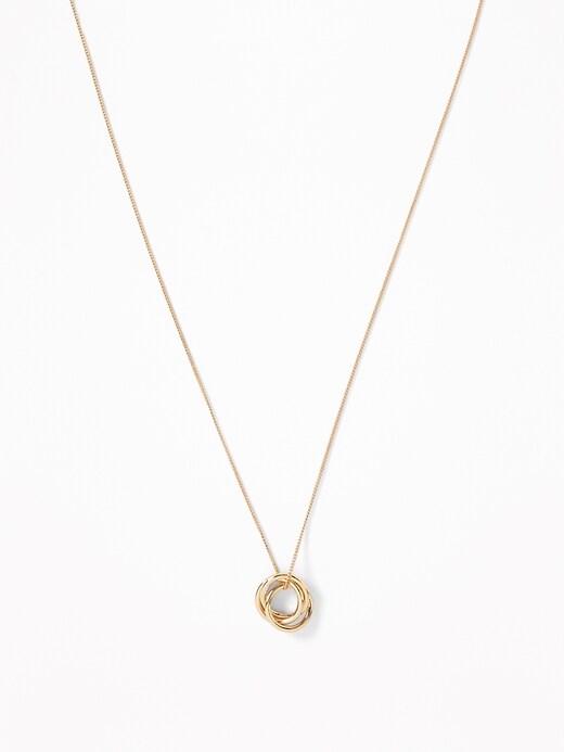 View large product image 1 of 2. Knotted-Circle Pendant Necklace For Women