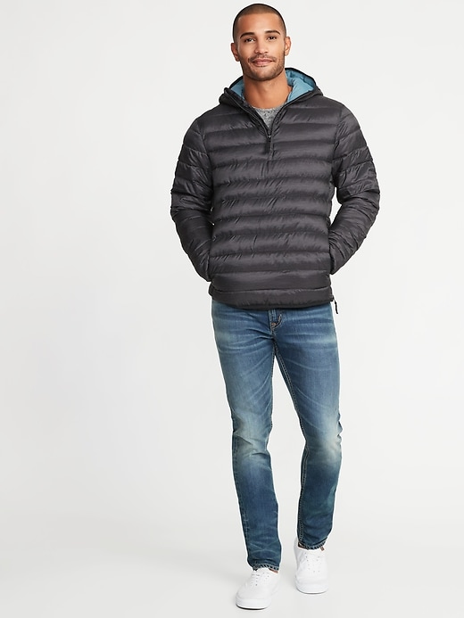 Image number 3 showing, Water-Resistant Quilted 1/4-Zip Hooded Jacket