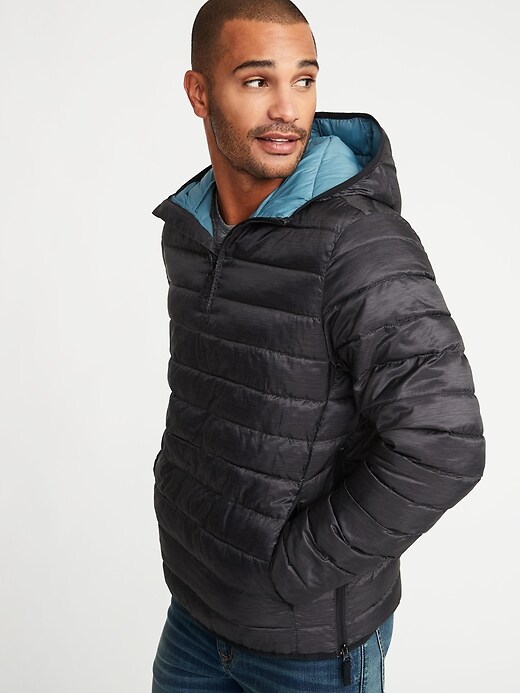 Image number 4 showing, Water-Resistant Quilted 1/4-Zip Hooded Jacket