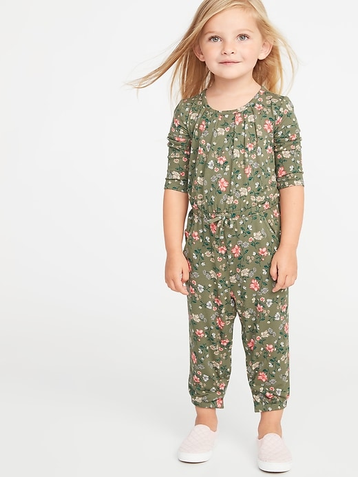 Floral Cinched-Waist Jumpsuit for Toddler Girls | Old Navy