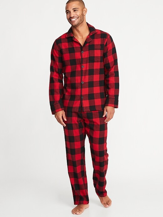 View large product image 1 of 1. Patterned Flannel Pajama Set