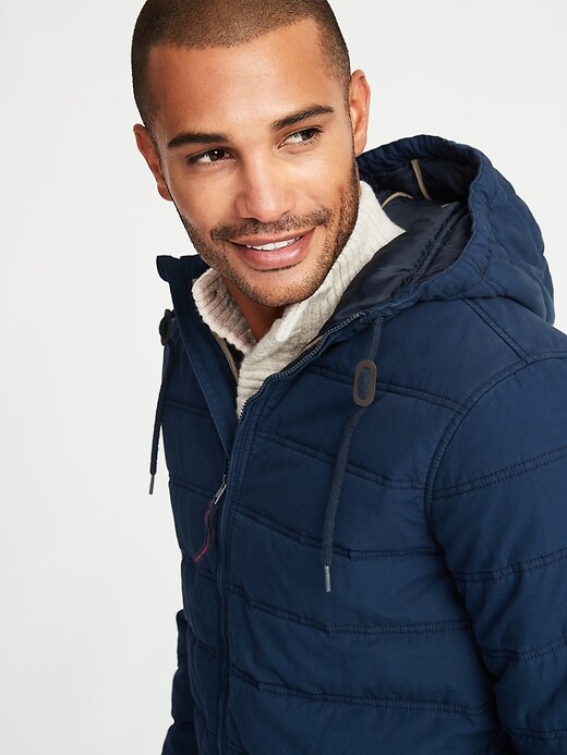 Image number 4 showing, Quilted Cotton Hooded Jacket