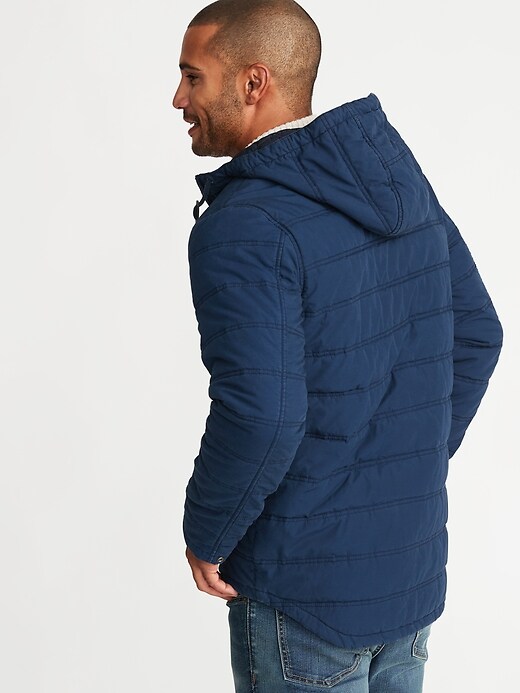 Image number 2 showing, Quilted Cotton Hooded Jacket