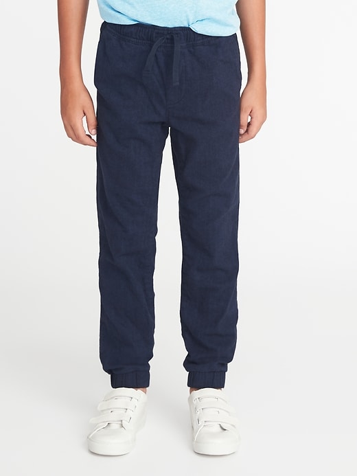 View large product image 1 of 1. Textured-Herringbone Built-In Flex Joggers For Boys