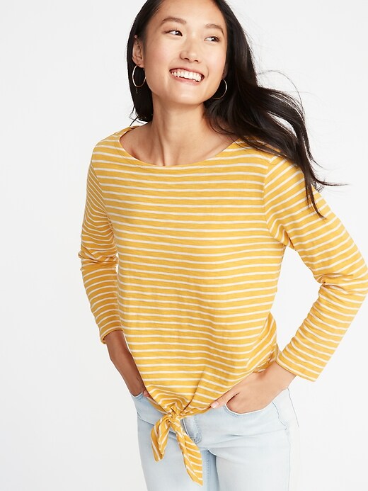 Image number 1 showing, Relaxed Mariner Tie-Front Top for Women