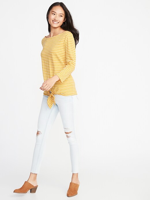 Image number 3 showing, Relaxed Mariner Tie-Front Top for Women