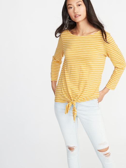 Image number 4 showing, Relaxed Mariner Tie-Front Top for Women