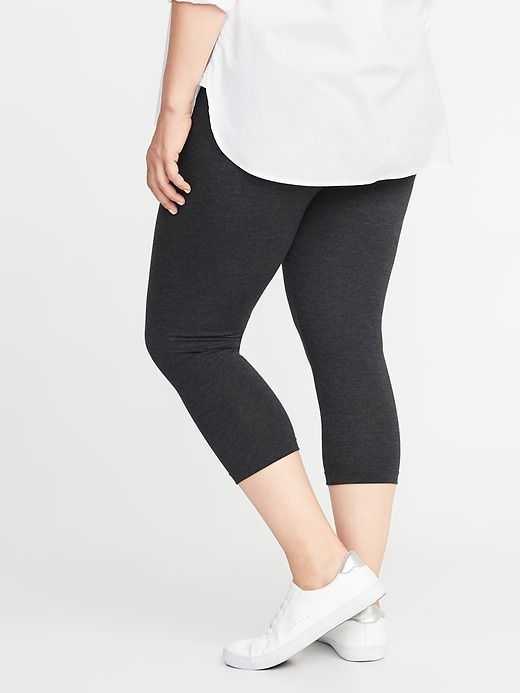 View large product image 2 of 2. Cropped Jersey Plus-Size Leggings