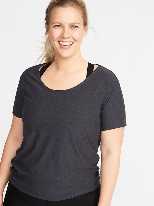 View large product image 1 of 1. Tie-Back Plus-Size Performance Tee
