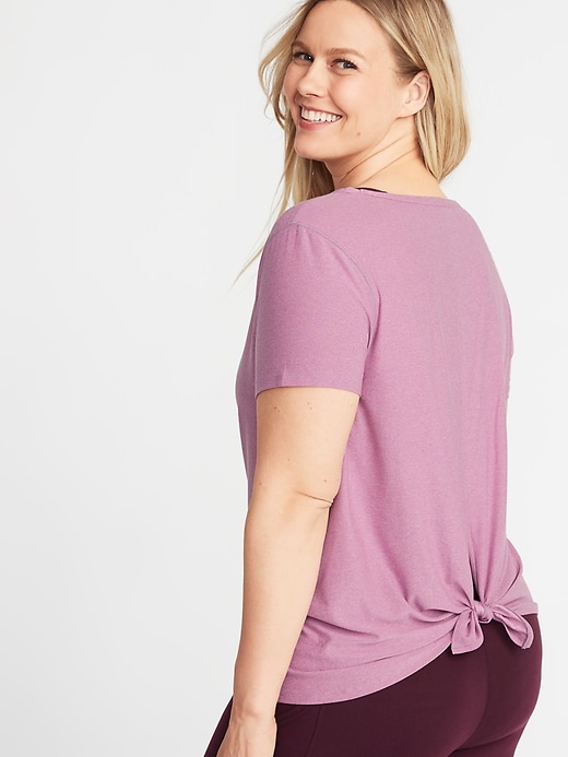 View large product image 1 of 1. Tie-Back Plus-Size Performance Tee
