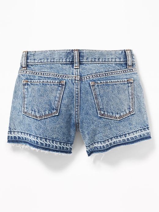 View large product image 2 of 3. Let-Down Hem Jean Cut-Off Shorts for Girls