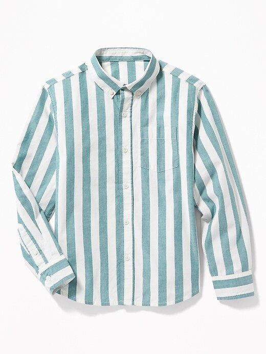 Classic Built-In Flex Striped Poplin Shirt For Boys | Old Navy