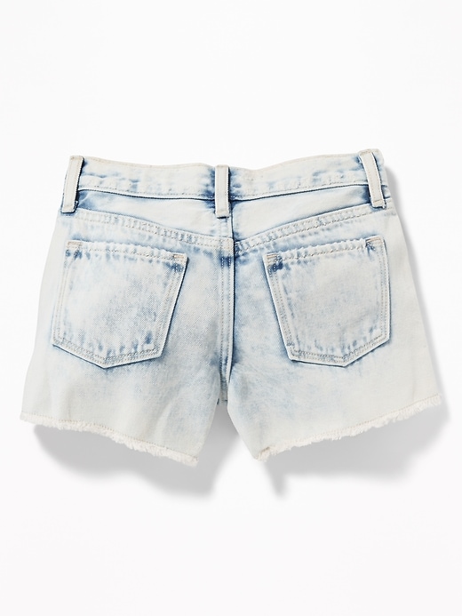 View large product image 2 of 3. Acid-Wash Distressed Jean Cut-Off Shorts for Girls