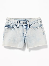 View large product image 3 of 3. Acid-Wash Distressed Jean Cut-Off Shorts for Girls