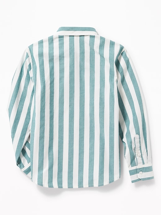 View large product image 2 of 3. Classic Built-In Flex Striped Poplin Shirt For Boys