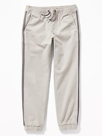 View large product image 3 of 3. Built-In Flex Side-Stripe Twill Joggers For Boys