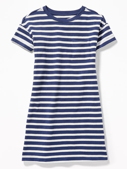 View large product image 1 of 3. Striped Crew-Neck Tee Dress for Girls