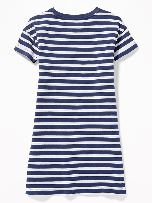 View large product image 2 of 3. Striped Crew-Neck Tee Dress for Girls