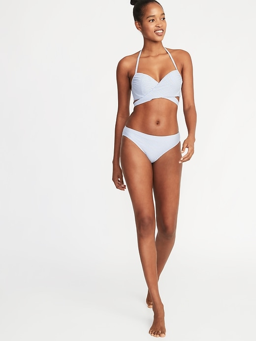Image number 3 showing, Wrap-Front Halter Underwire Swim Top for Women