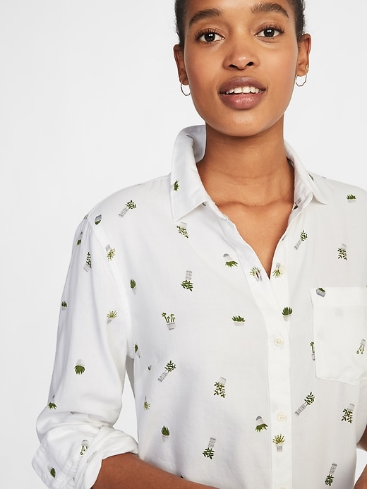 Image number 4 showing, Relaxed Classic Button-Front Shirt for Women