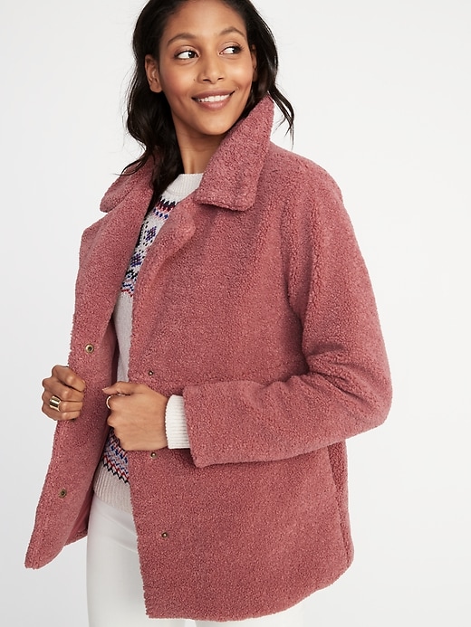 Image number 3 showing, Oversized Sherpa Coat for Women