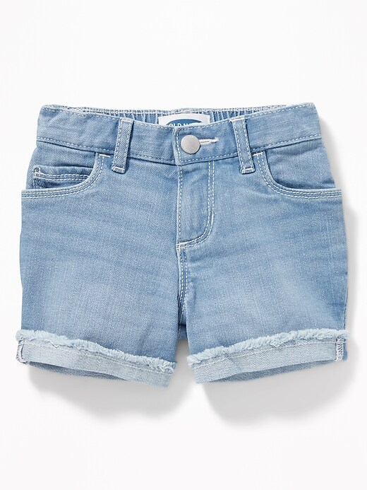 View large product image 1 of 2. Cuffed Jean Cut-Off Shorts for Toddler Girls