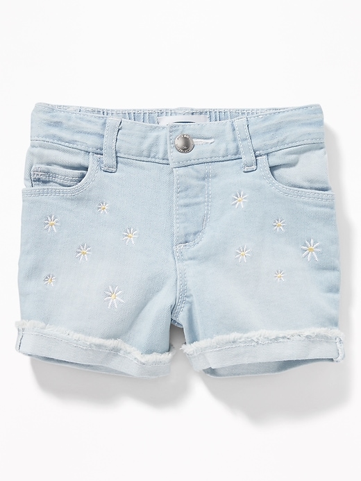 View large product image 1 of 1. Cuffed Jean Cut-Off Shorts for Toddler Girls