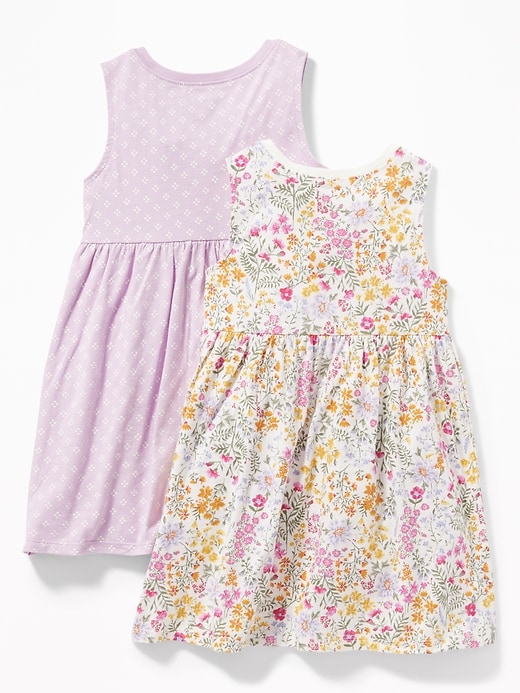 View large product image 2 of 3. 2-Pack Printed Sleeveless Fit & Flare Dress for Toddler Girls