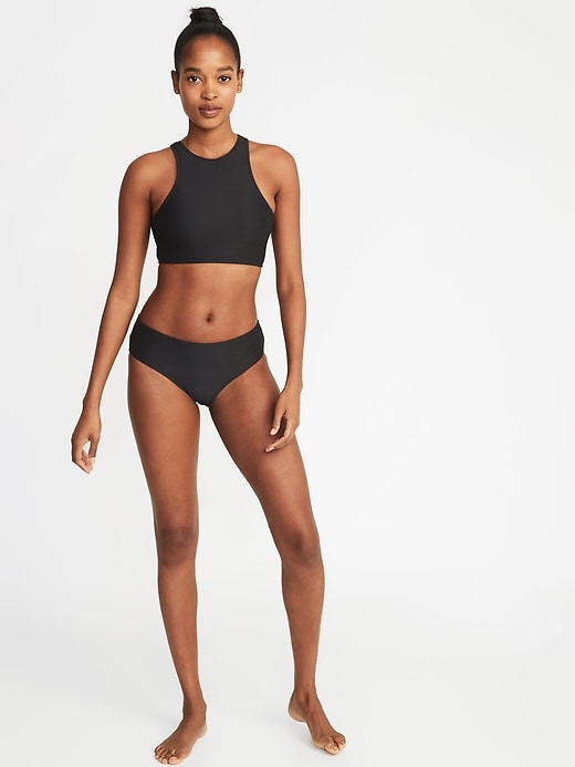 Image number 3 showing, Textured High-Neck Swim Top for Women