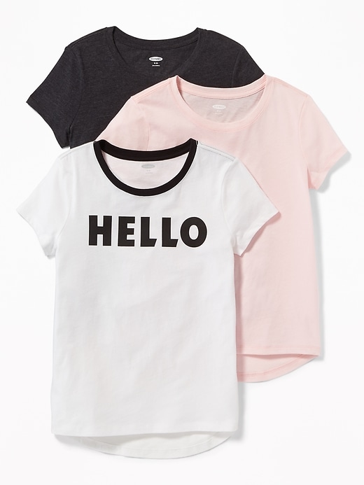 View large product image 1 of 2. 3-Pack Softest Tee for Girls