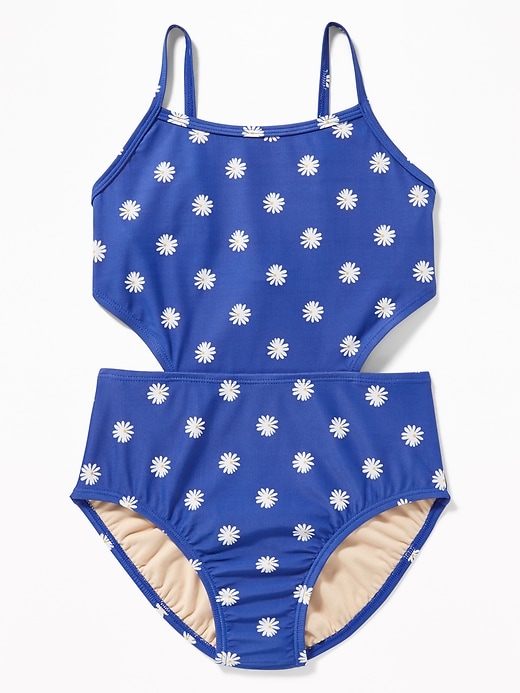 View large product image 1 of 2. Side-Cutout Swimsuit for Girls