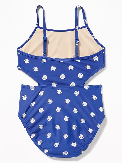 View large product image 2 of 2. Side-Cutout Swimsuit for Girls