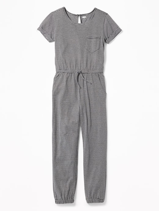 View large product image 1 of 3. Striped Jersey Jumpsuit for Girls