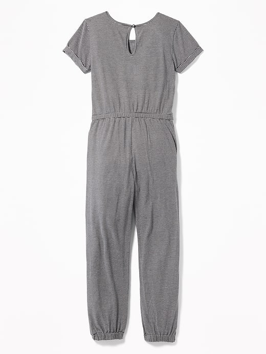 View large product image 2 of 3. Striped Jersey Jumpsuit for Girls