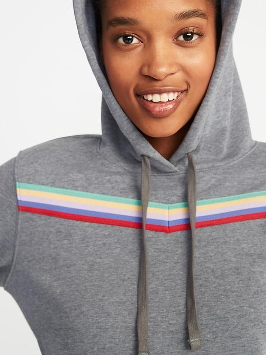 Image number 4 showing, French Terry Chevron-Stripe Pullover Hoodie for Women