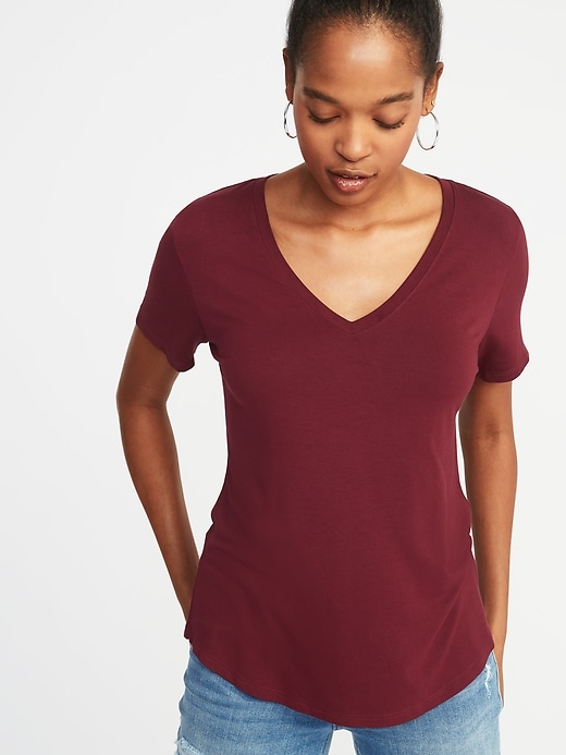 View large product image 1 of 1. Luxe V-Neck Tee for Women